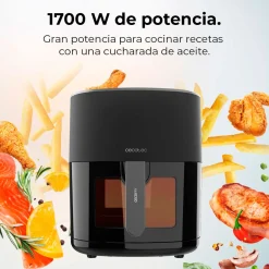 Freidora de aire Cecotec Cecofry Fantastik Window 6500 1700W 6,5L con ventana negro