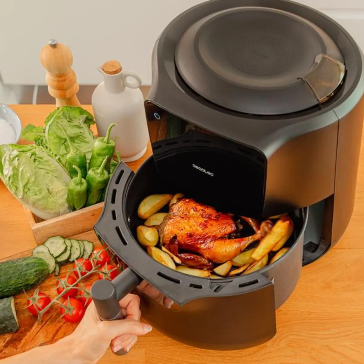 Freidora de aire Cecotec Cecofry Rain 5,5L 1550W 7 niveles de cocción negro