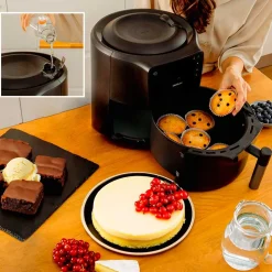 Freidora de aire Cecotec Cecofry Rain Pack 1550W 5,5L dispensador de aceite negro