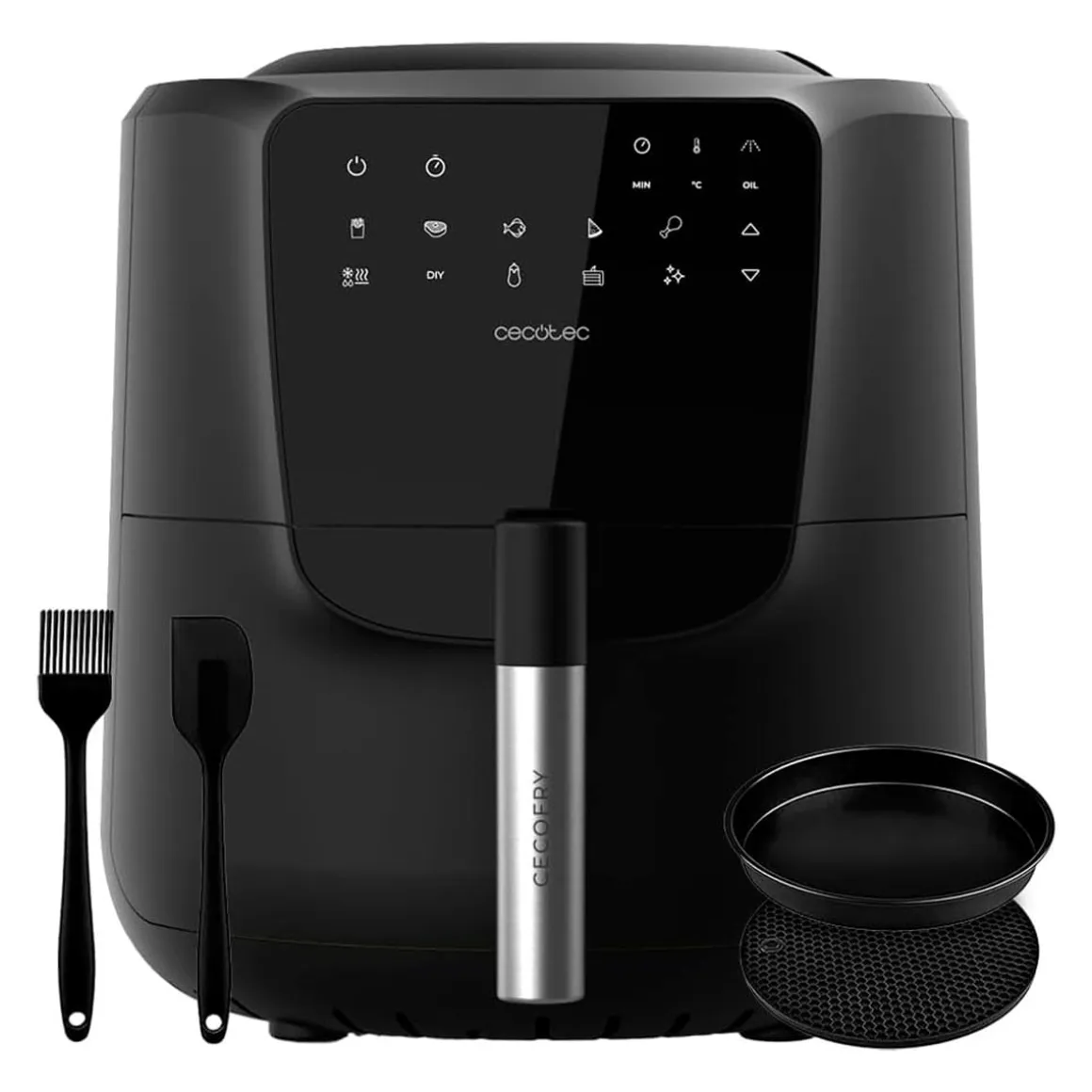 Freidora de aire Cecotec Cecofry Rain Pack 1550W 5,5L dispensador de aceite negro