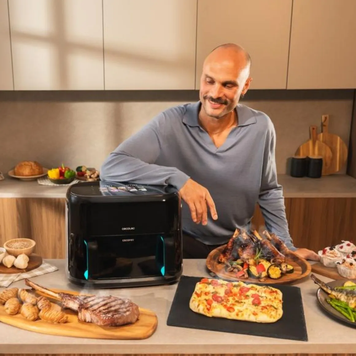Freidora de aire Cecotec Cecofry&Grill Smokin'Prime 11000 2800W 11L 3 en 1 negro