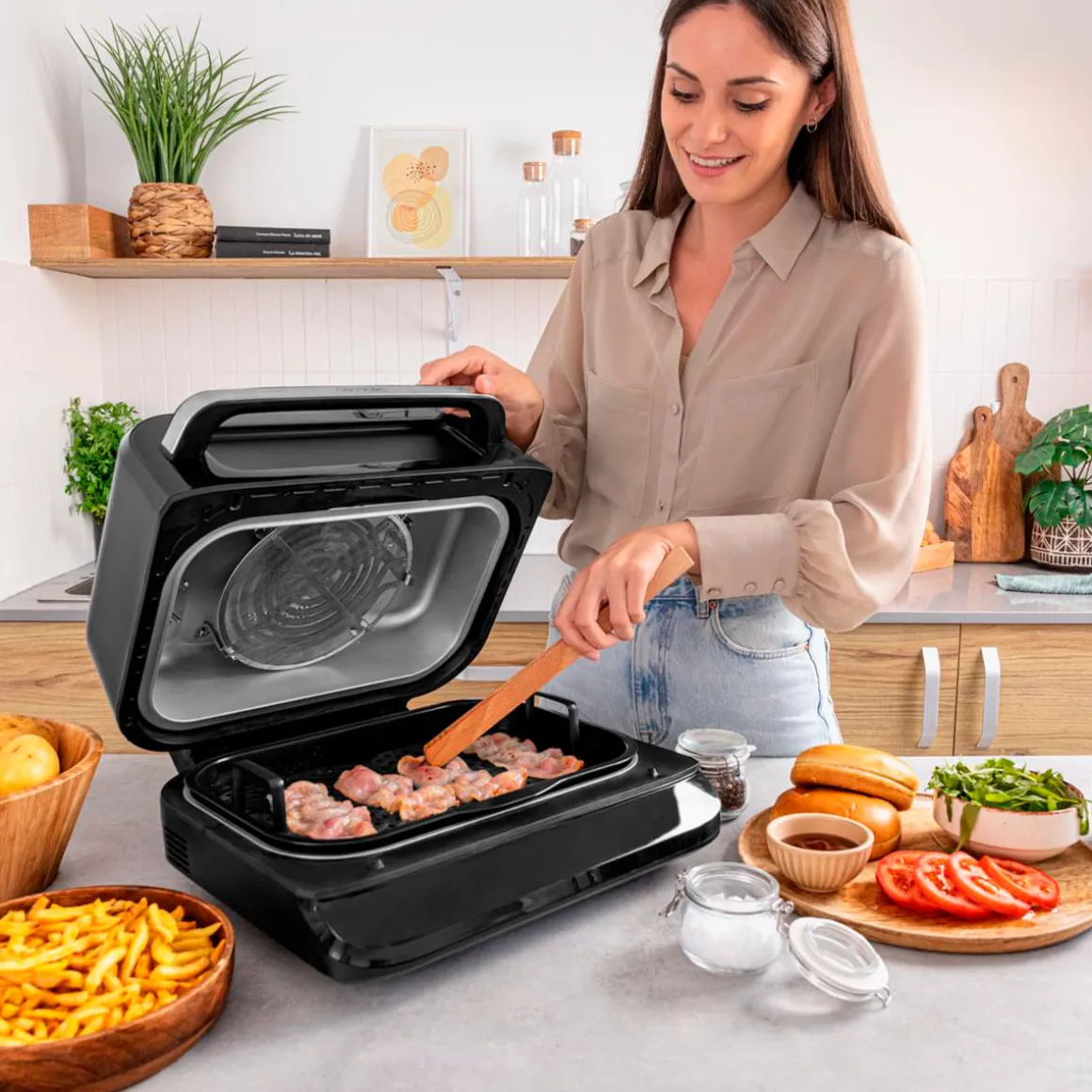 Freidora de aire Cecotec Cecofry FireDome 6000 6L 6 modos de cocinado negro