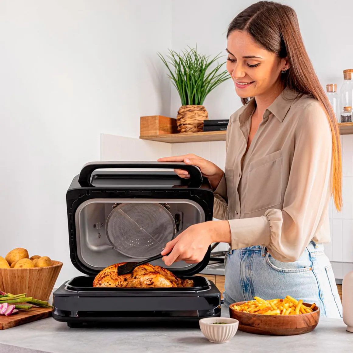 Freidora de aire Cecotec Cecofry FireDome 6000 6L 6 modos de cocinado negro