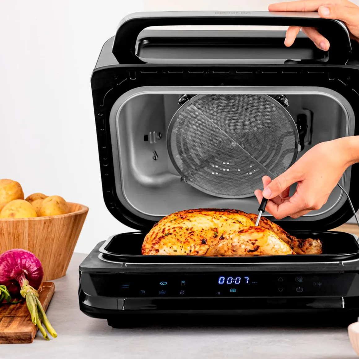 Freidora de aire Cecotec Cecofry FireDome 6000 6L 6 modos de cocinado negro