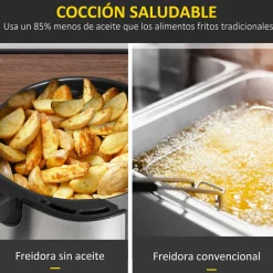 Freidora de aire Crispy Homcom 6,5L 1800W negro