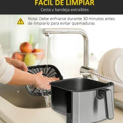 Freidora de aire Crispy Homcom 6,5L 1800W negro