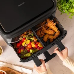 Freidora sin aceite Cecotec Cecofry Dual 9000 2850W 9L 6 modos gris