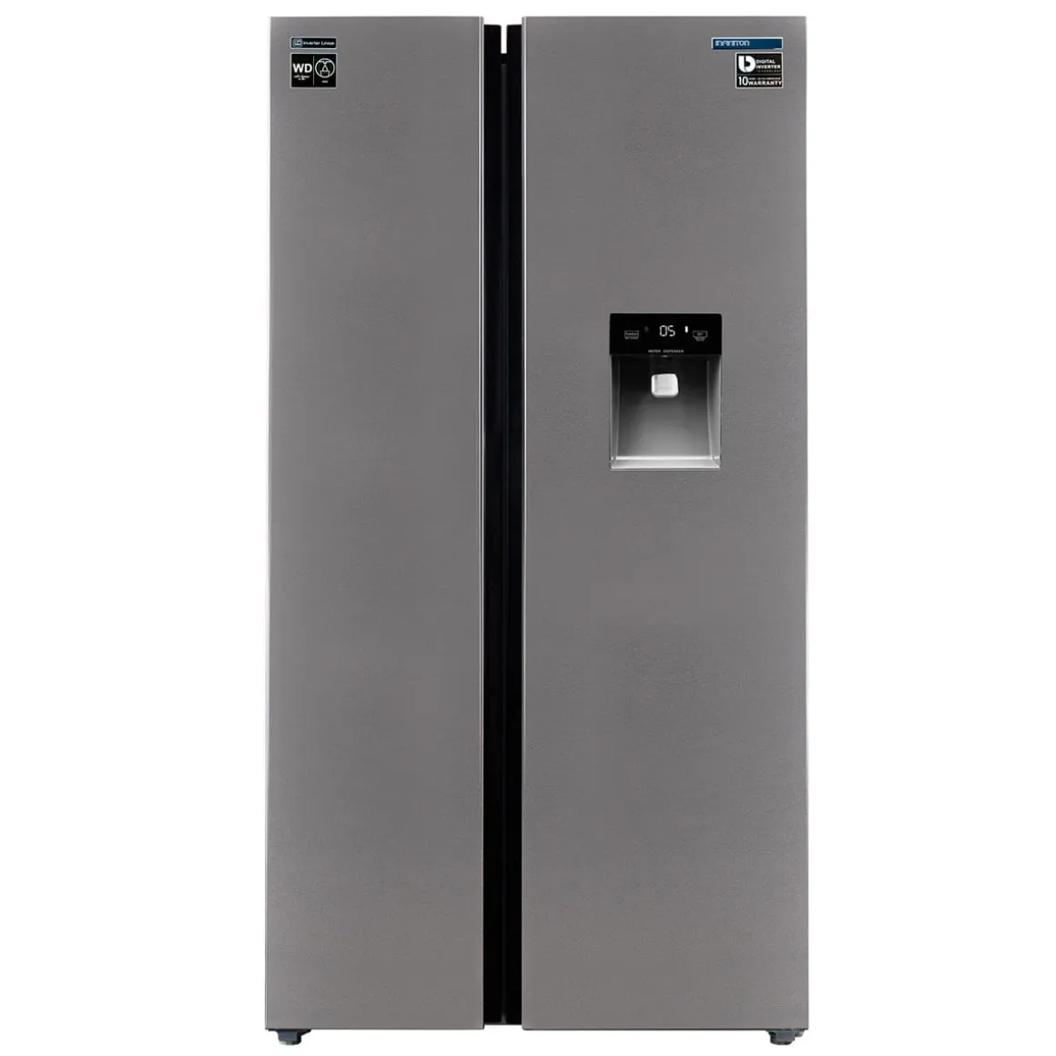 Frigorífico americano Infiniton SBS-503A77XED Total No Frost 503L dispensador de agua E inox 176,8 cm