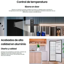 Frigorífico combi Infiniton FGC-868WG/FGC-869GB Total No Frost 322L D cristal 185,5 cm
