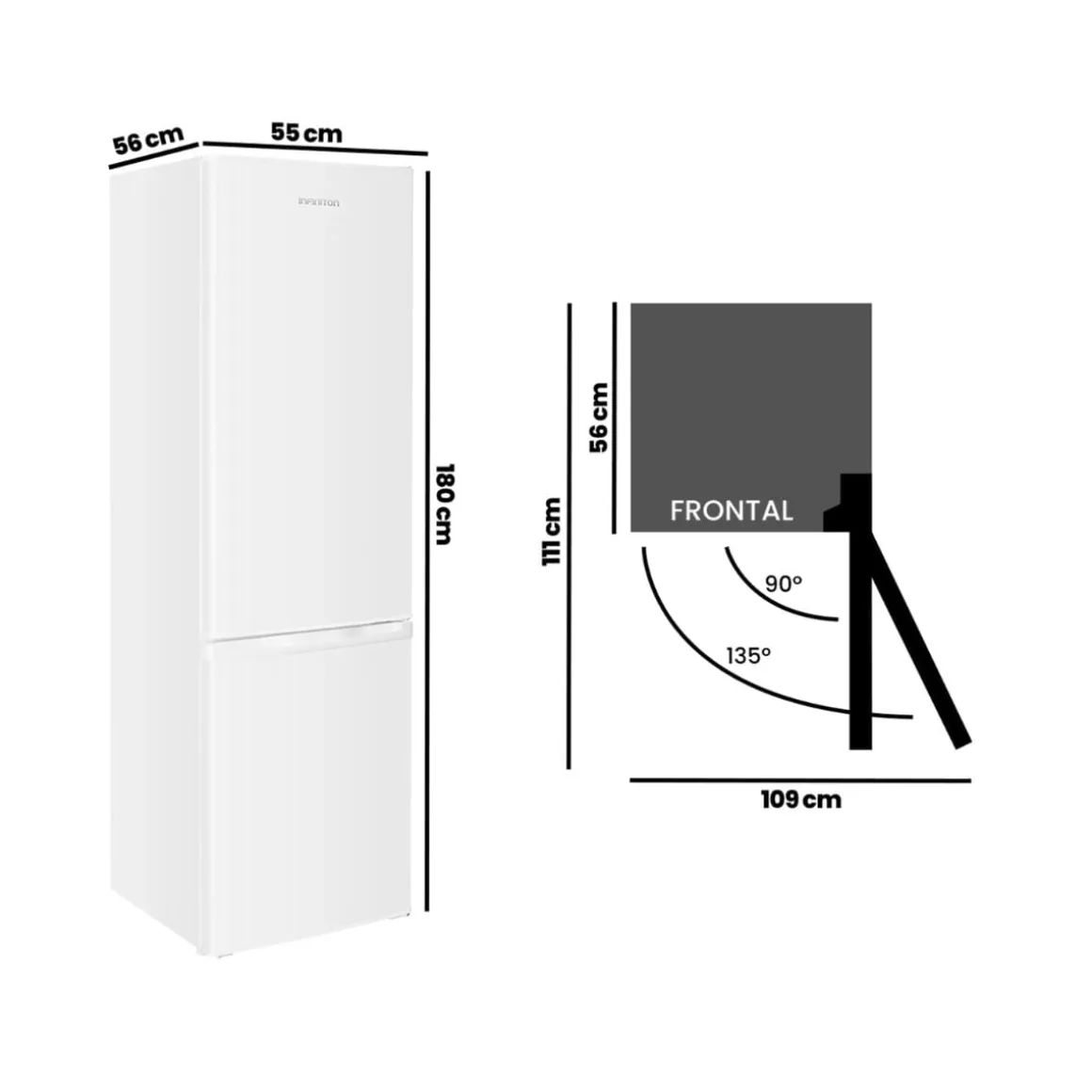 Frigorífico combi Infiniton FGC-262C80BEP Defrost 262L E blanco 180 cm