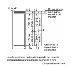Frigorífico combi integrable Balay 3KIE711S No Frost 267L E blanco 177 cm
