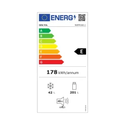 Frigorífico combi New Pol NWFR160.1 Less Frost 201L E blanco 160 cm
