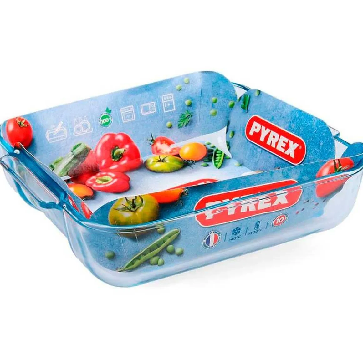 Fuente de horno Classic Pyrex cuadrada con asas vidrio 6x25x22 cm