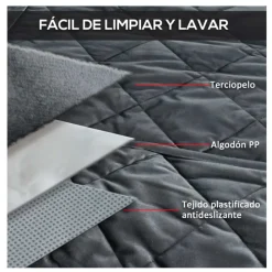 Funda de asiento PawHut para coche antideslizante con ancla + correa gris 105x46 cm