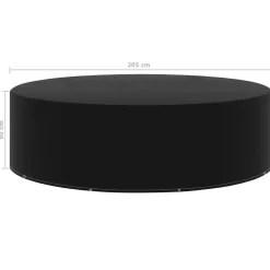 Funda para muebles de jardín 10 ojales aluminio negro Ø205x90 cm