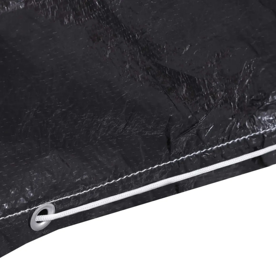 Funda para muebles de jardín 7 ojales aluminio negro 90x143x225 cm