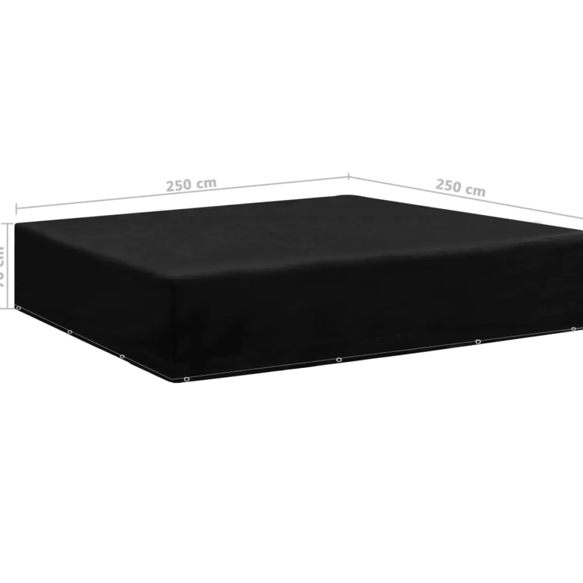 Funda para muebles de jardín aluminio negro 70x250x250 cm