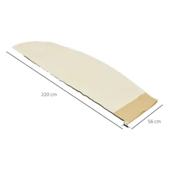 Funda protectora de sombrilla Outsunny con cremallera impermeable beige Ø56x220 cm