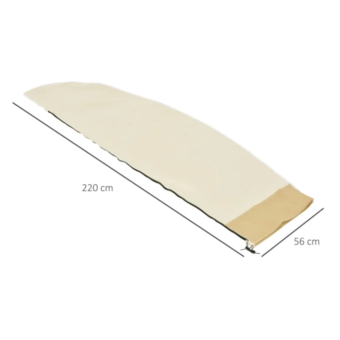Funda protectora de sombrilla Outsunny con cremallera impermeable beige Ø56x220 cm