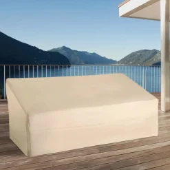 Funda protectora Outsunny para muebles de exterior impermeable beige 101x218x111 cm