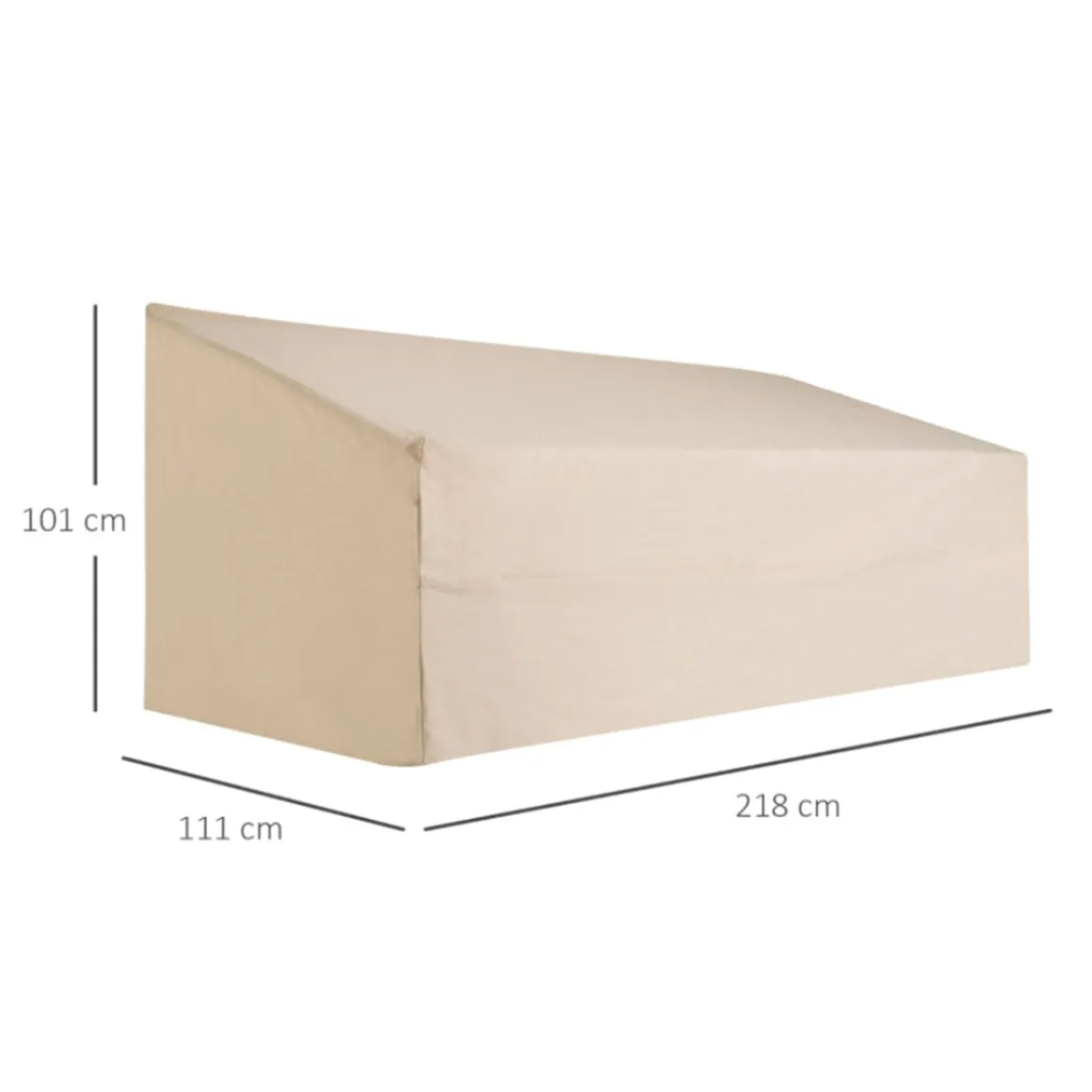 Funda protectora Outsunny para muebles de exterior impermeable beige 101x218x111 cm