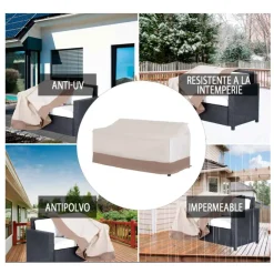 Funda protectora para banco Outsunny impermeable beige/café 79x152x87 cm