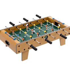 Futbolín de mesa Homcom 6 varillas + 2 marcadores + 18 jugadores +6A natural 22x69x36,5 cm