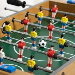 Futbolín de mesa Homcom 6 varillas + 2 marcadores + 18 jugadores +6A natural 22x69x36,5 cm