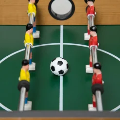 Futbolín de mesa Homcom 6 varillas + 2 marcadores + 18 jugadores +6A natural 22x69x36,5 cm