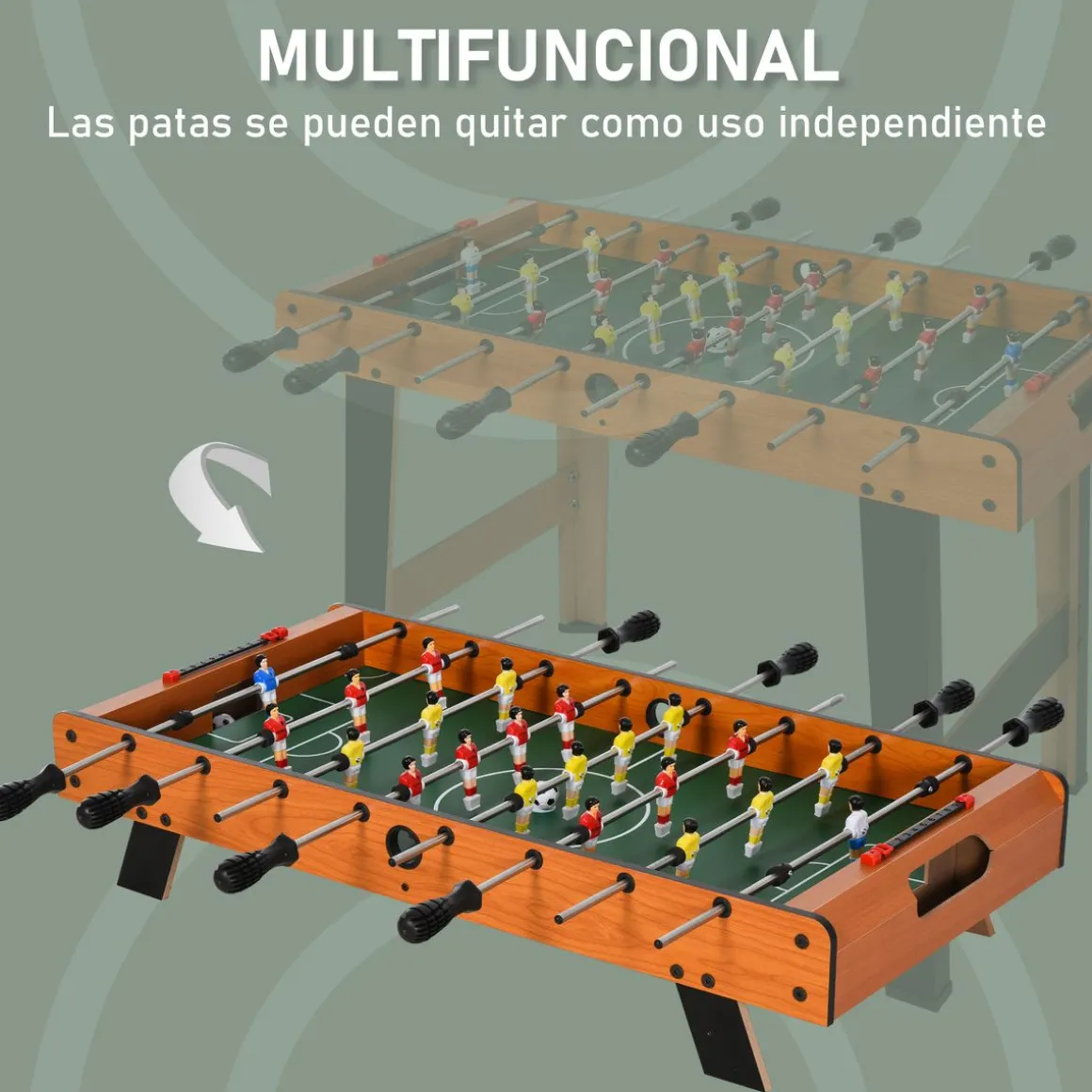 Futbolín infantil Homcom 22 jugadores + 2 marcadores madera 61,2x84,5x40 cm