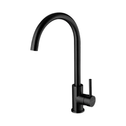 Grifo Infiniton ABK351 caño alto giratorio acero inox negro 37,6 cm