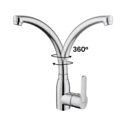 Grifo Infiniton ACH248 caño alto giratorio acero inox cromado 30,9 cm
