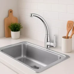 Grifo Infiniton ACH248 caño alto giratorio acero inox cromado 30,9 cm