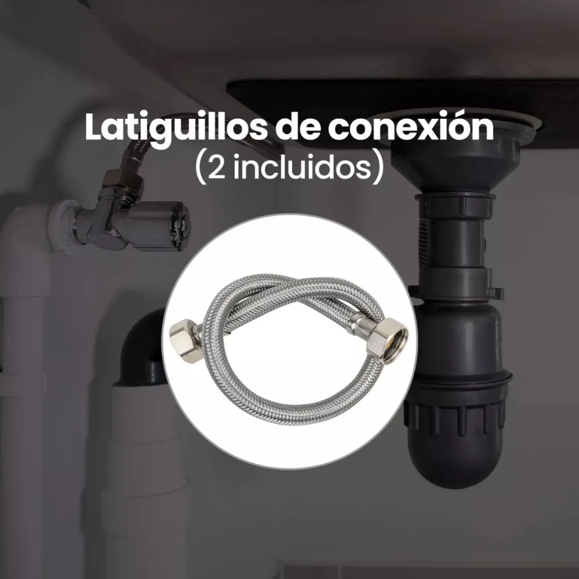 Grifo Infiniton ACH248 caño alto giratorio acero inox cromado 30,9 cm