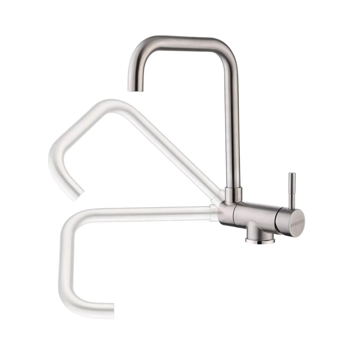 Grifo Infiniton Eneko ASS347 caño alto abatible acero inoxidable satinado 34,6 cm