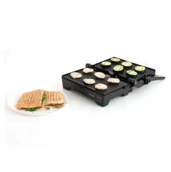 Grill doble placa Gallery Dcook 1600W tapa basculante negro