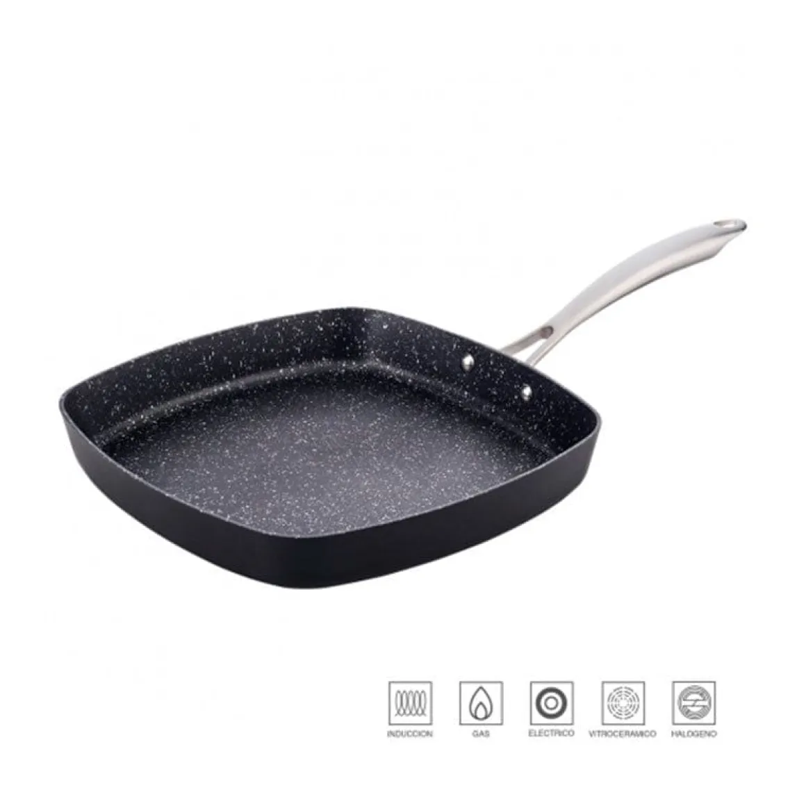 Grill San Ignacio antiadherente negro 28x28 cm