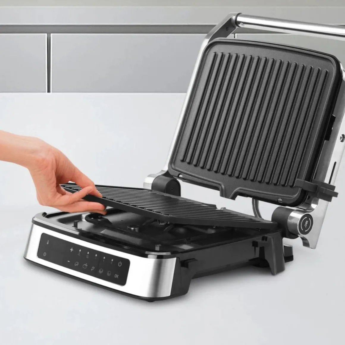 Grill Ufesa Everest 2000W digital 5 programas placas antiadherentes negro