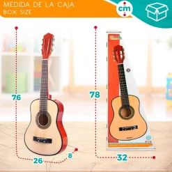 Guitarra española infantil Woomax 6 cuerdas +4A marrón 76x26x8 cm