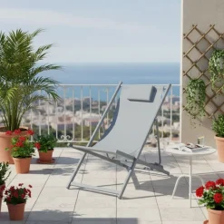 Hamaca Alcaraz plegable con reposacabezas 92-81x61x97-100 cm
