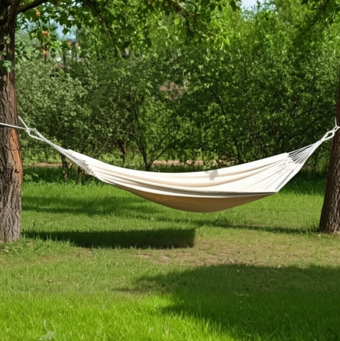 Hamaca colgante individual algodón blanco 270x80 cm
