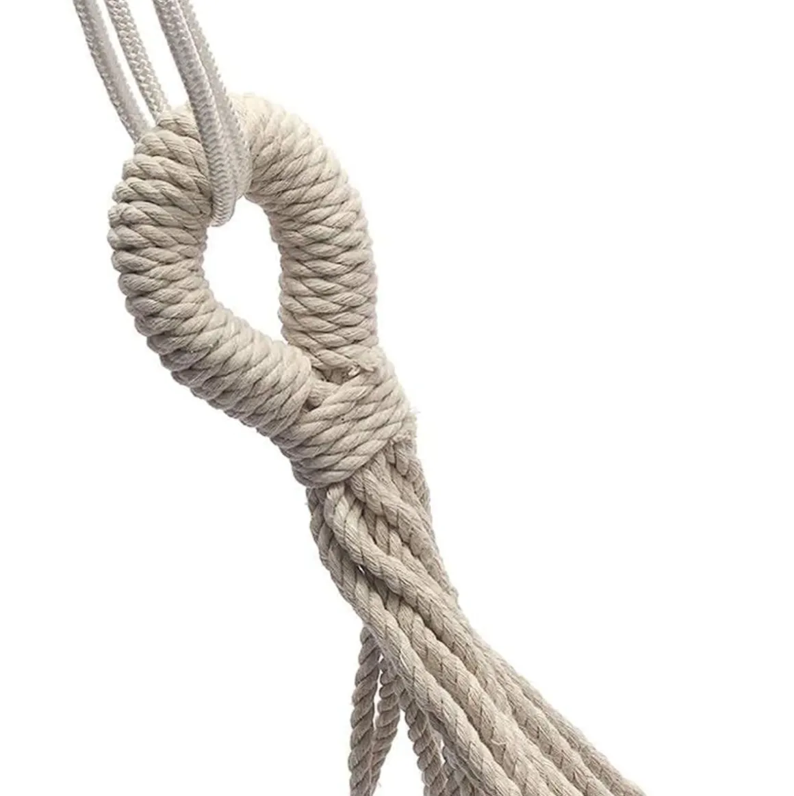 Hamaca colgante individual algodón blanco 270x80 cm