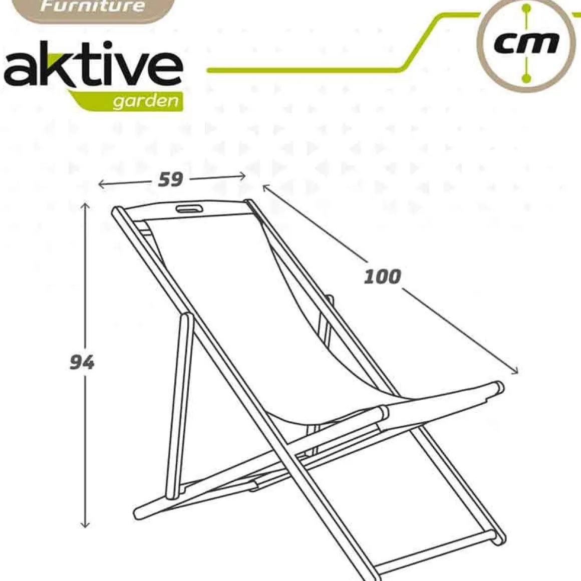 Hamaca plegable Aktive Garden reclinable natural/beige 94x59x100 cm