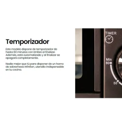 Horno de sobremesa Infiniton HSM-30N45 2000W 45L 4 funciones con accesorios negro