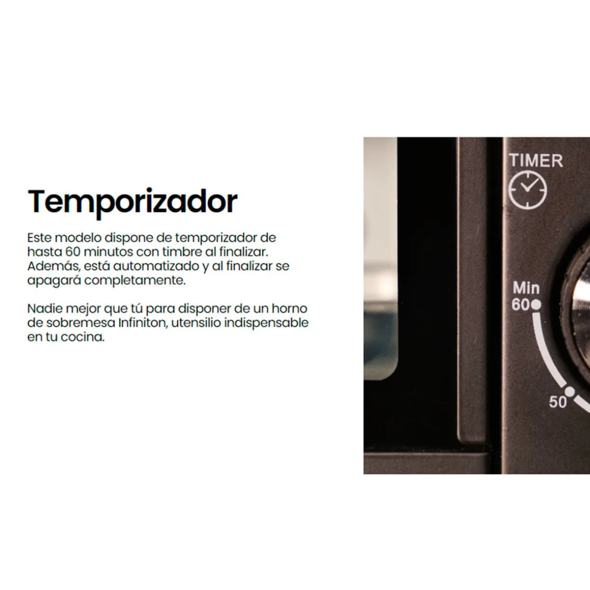 Horno de sobremesa Infiniton HSM-30N45 2000W 45L 4 funciones con accesorios negro