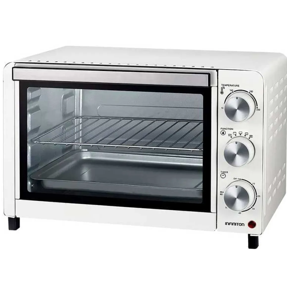 Horno de sobremesa Infiniton HSM-13B19 18L 1200W con temporizador blanco 28,5x42,6x32,8 cm