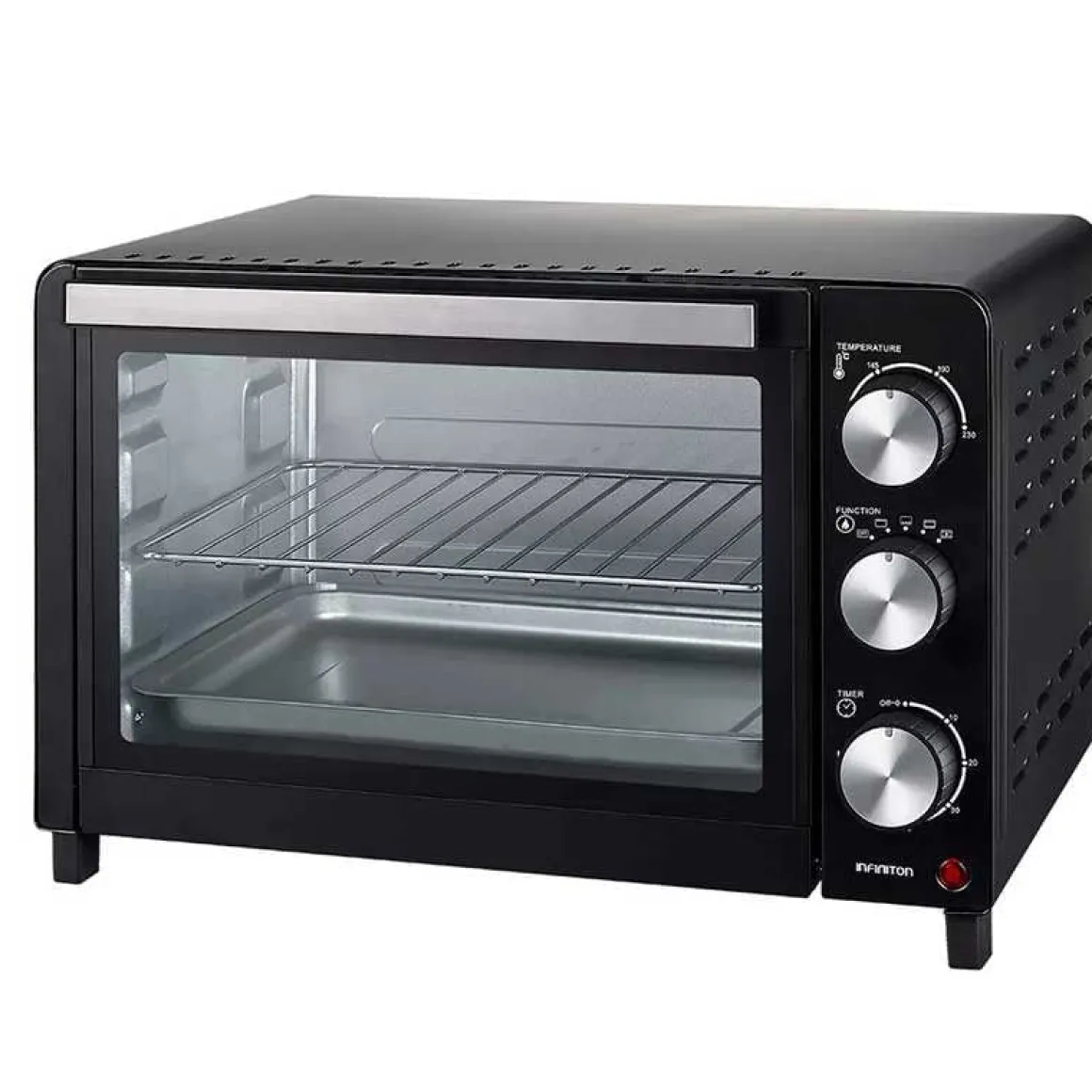 Horno de sobremesa Infiniton HSM-12N18 18L 1200W con temporizador negro 28,5x42,6x32,8 cm