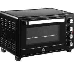 Horno de sobremesa Power Flame Homcom 32L 1600W negro 33,5x52,2x38,1 cm