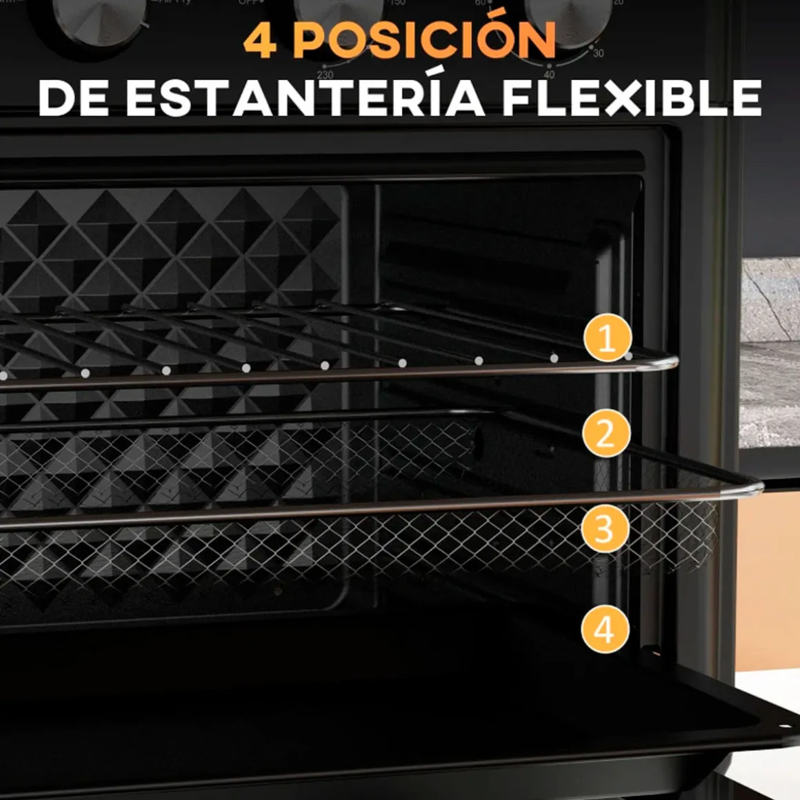 Horno de sobremesa Salsa Homcom 1600W 30L 7 funciones negro