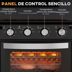 Horno de sobremesa Salsa Homcom 1600W 30L 7 funciones negro